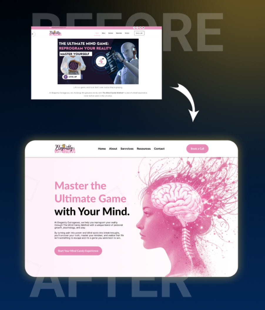 Before and after redesign — Mindset & Personal Growth
